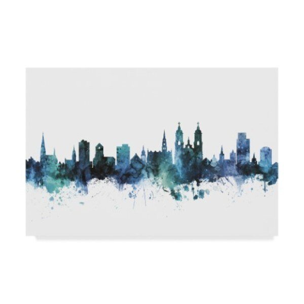 Michael Tompsett 'St Gallen Switzerland Blue Teal Skyline' Canvas Art, 16x24, Trademark Fine Art, Mfr#: MT01652-C1624GG